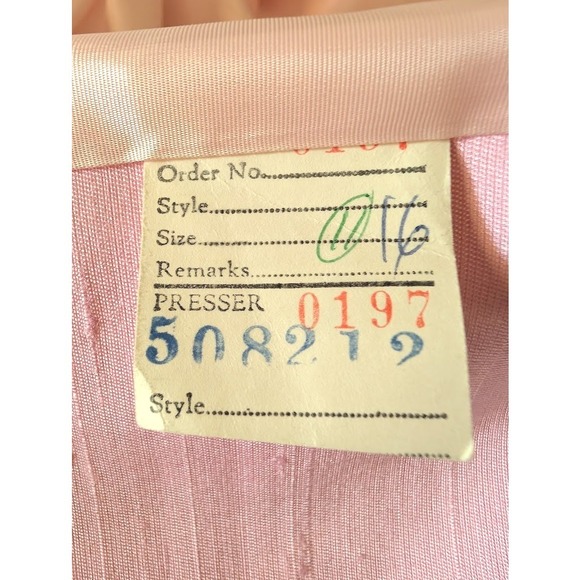Vintage Pink Silk Brocade Coat Dress Knot Detail Occasion Formal Event Size Med - Picture 7 of 7
